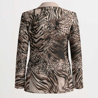 African Safari Zebra Leopard Swirl Pattern Blazer