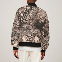 African Safari Zebra Leopard Swirl Pattern Bomber Jacket