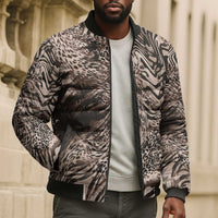 African Safari Zebra Leopard Swirl Pattern Bomber Puffer Jacket