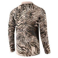 African Safari Zebra Leopard Swirl Pattern Button Sweatshirt