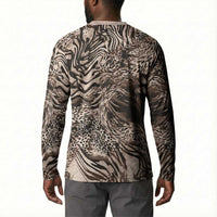 African Safari Zebra Leopard Swirl Pattern Button Sweatshirt
