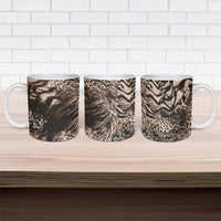 African Safari Zebra Leopard Swirl Pattern Ceramic Mug