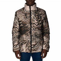 African Safari Zebra Leopard Swirl Pattern Padded Jacket