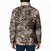 African Safari Zebra Leopard Swirl Pattern Padded Jacket