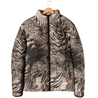 African Safari Zebra Leopard Swirl Pattern Padded Jacket