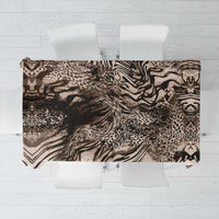 African Safari Zebra Leopard Swirl Pattern Tablecloth