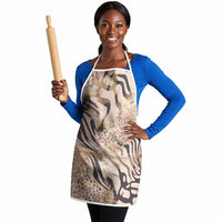 African Zebra Leopard Pattern Apron Sand Taupe Beige