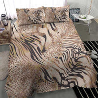 African Zebra Leopard Pattern Bedding Set Sand Taupe Beige