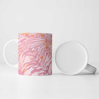 African Zebra Leopard Pattern Ceramic Mug Blush Savannah