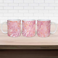 African Zebra Leopard Pattern Ceramic Mug Blush Savannah