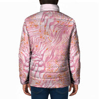 African Zebra Leopard Pattern Padded Jacket Blush Savannah