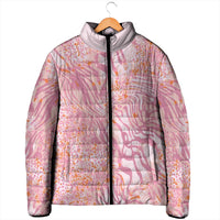 African Zebra Leopard Pattern Padded Jacket Blush Savannah