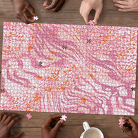 African Zebra Leopard Pattern Puzzle Blush Savannah