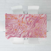 African Zebra Leopard Pattern Tablecloth Blush Savannah