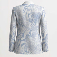 African Zebra Leopard Pattern Blazer Sky Savannah