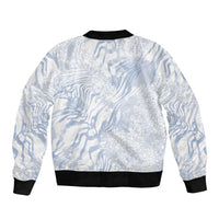 African Zebra Leopard Pattern Bomber Jacket Sky Savannah