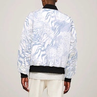 African Zebra Leopard Pattern Bomber Jacket Sky Savannah