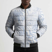 African Zebra Leopard Pattern Bomber Puffer Jacket Sky Savannah