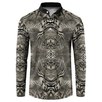 African Zebra Elephant Skin Pattern Button Sweatshirt