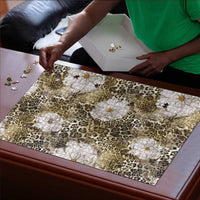 African Leopard Floral Pattern Puzzle Sahara Pearl
