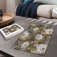 African Leopard Floral Pattern Puzzle Sahara Pearl
