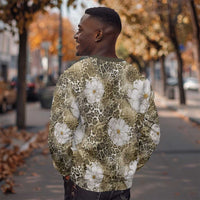 African Leopard Floral Pattern Sweatshirt Sahara Pearl