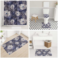 African Leopard Floral Pattern Bathroom Set Nile Indigo