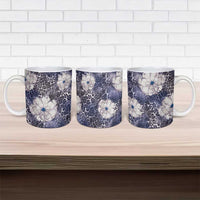 African Leopard Floral Pattern Ceramic Mug Nile Indigo