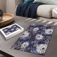 African Leopard Floral Pattern Puzzle Nile Indigo