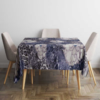 African Leopard Floral Pattern Tablecloth Nile Indigo