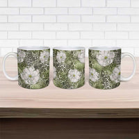 African Leopard Floral Pattern Ceramic Mug Safari Moss
