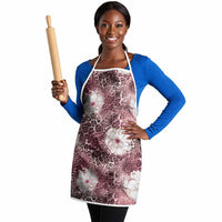 African Leopard Floral Pattern Apron Sunset Mauve