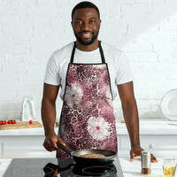 African Leopard Floral Pattern Apron Sunset Mauve