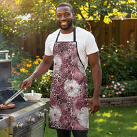 African Leopard Floral Pattern Apron Sunset Mauve