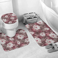 African Leopard Floral Pattern Bathroom Set Sunset Mauve
