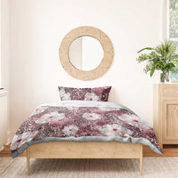 African Leopard Floral Pattern Bedding Set Sunset Mauve