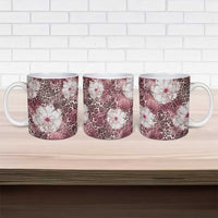 African Leopard Floral Pattern Ceramic Mug Sunset Mauve