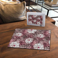 African Leopard Floral Pattern Puzzle Sunset Mauve
