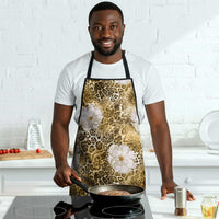African Leopard Floral Pattern Apron Savannah Gold
