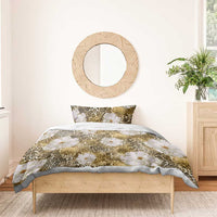 African Leopard Floral Pattern Bedding Set Savannah Gold