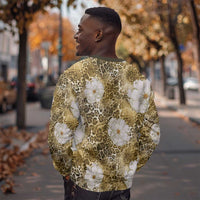 African Leopard Floral Pattern Sweatshirt Savannah Gold