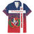 Custom Dominican Republic Football Family Matching Off Shoulder Maxi Dress and Hawaiian Shirt Come On Los Quisqueyanos