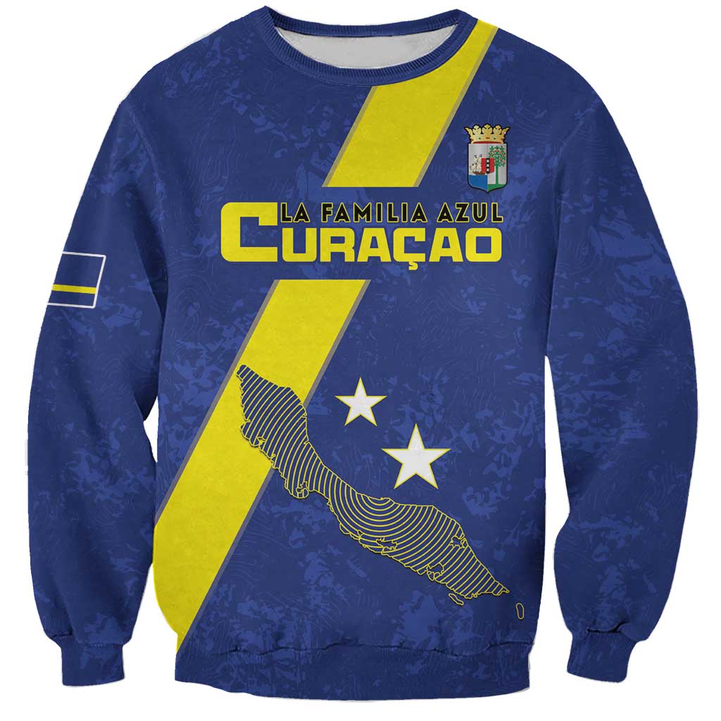 Custom Curacao Football Sweatshirt Go La Familia Azul
