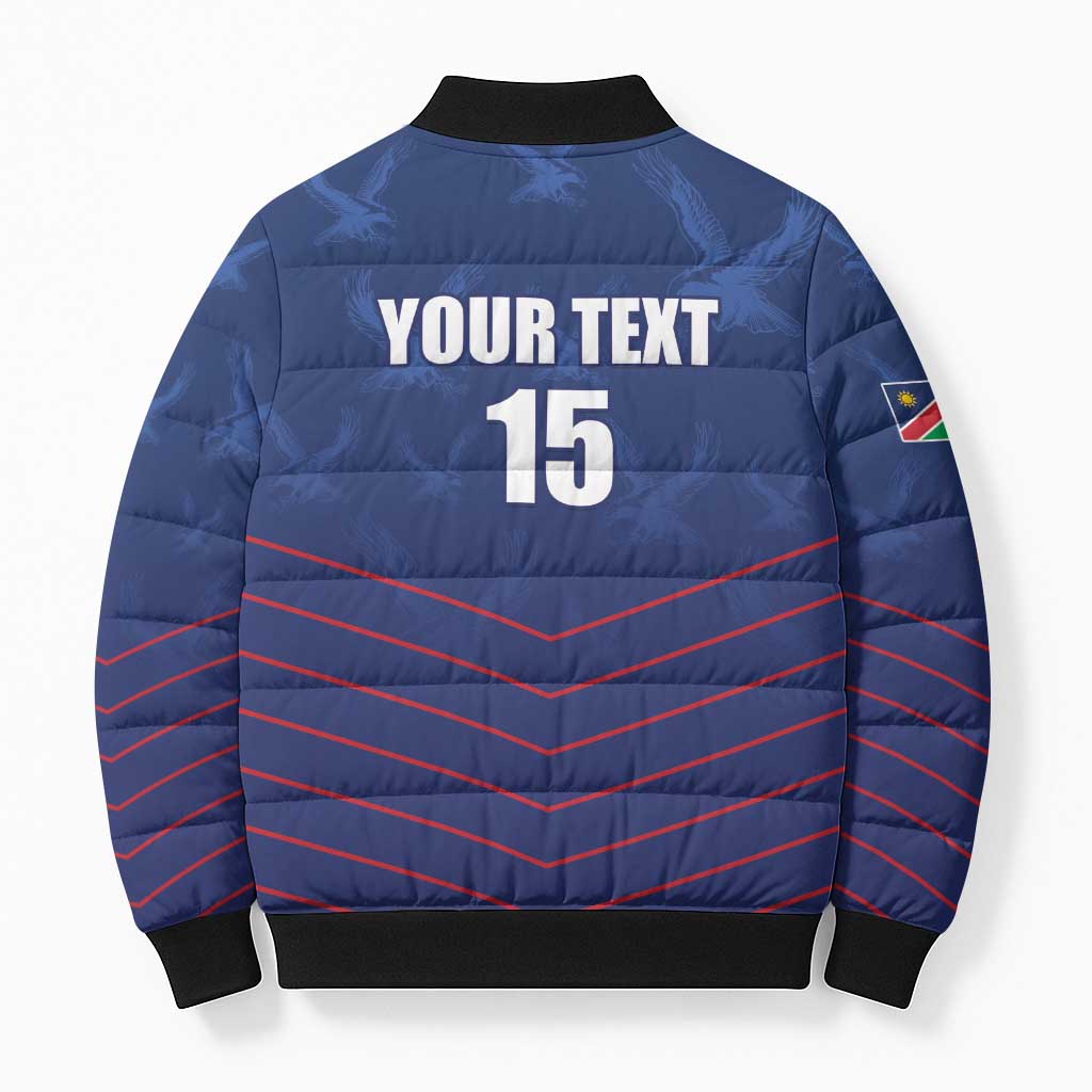 Custom Namibia Cricket Bomber Puffer Jacket Go Eagles Go - Wonder Print Shop