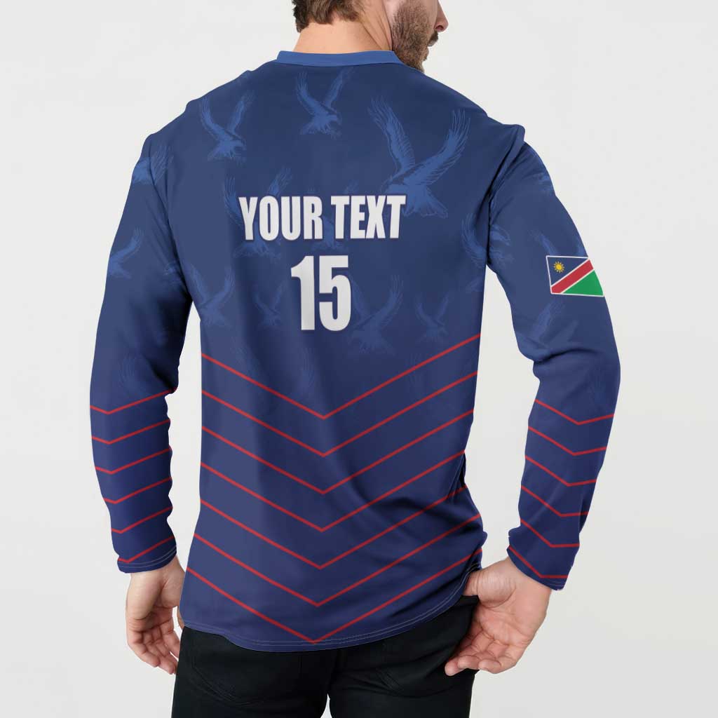 Custom Namibia Cricket Button Sweatshirt Go Eagles Go - Wonder Print Shop