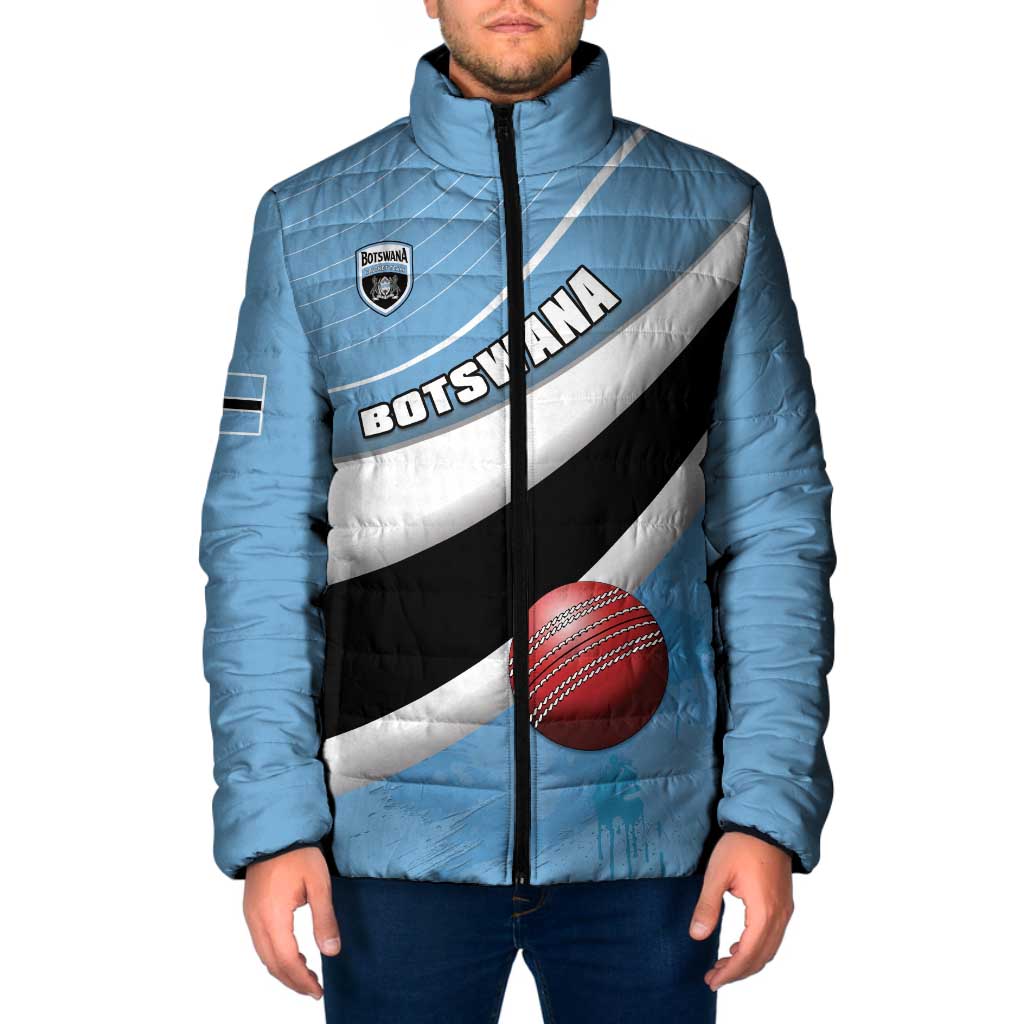 Custom Botswana Cricket Padded Jacket Go Baggy Blues - Wonder Print Shop