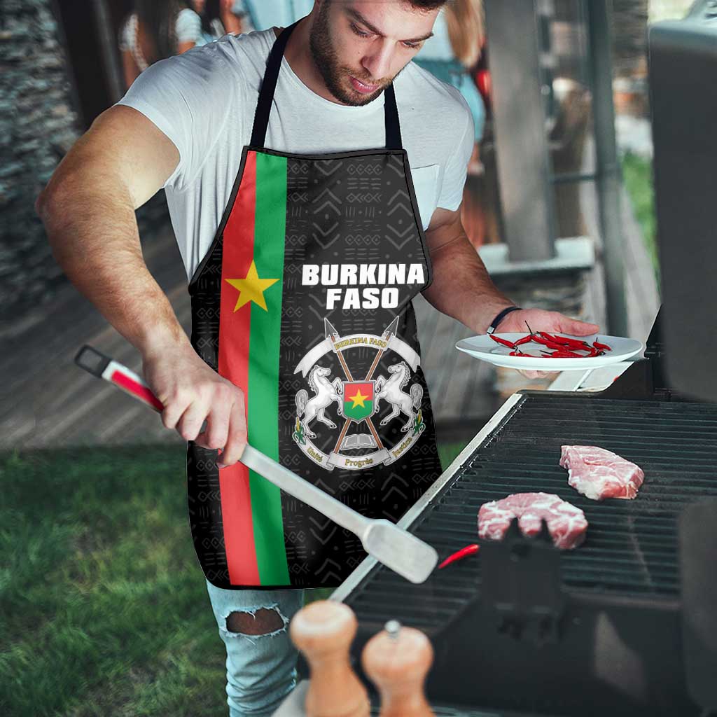 Burkina Faso Striped Apron African Mud Cloth Pattern - Black - Wonder Print Shop