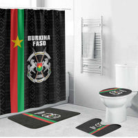 Burkina Faso Striped Bathroom Set African Mud Cloth Pattern - Black - Wonder Print Shop
