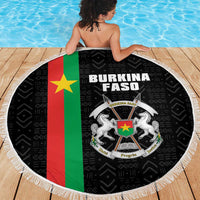 Burkina Faso Striped Beach Blanket African Mud Cloth Pattern - Black - Wonder Print Shop