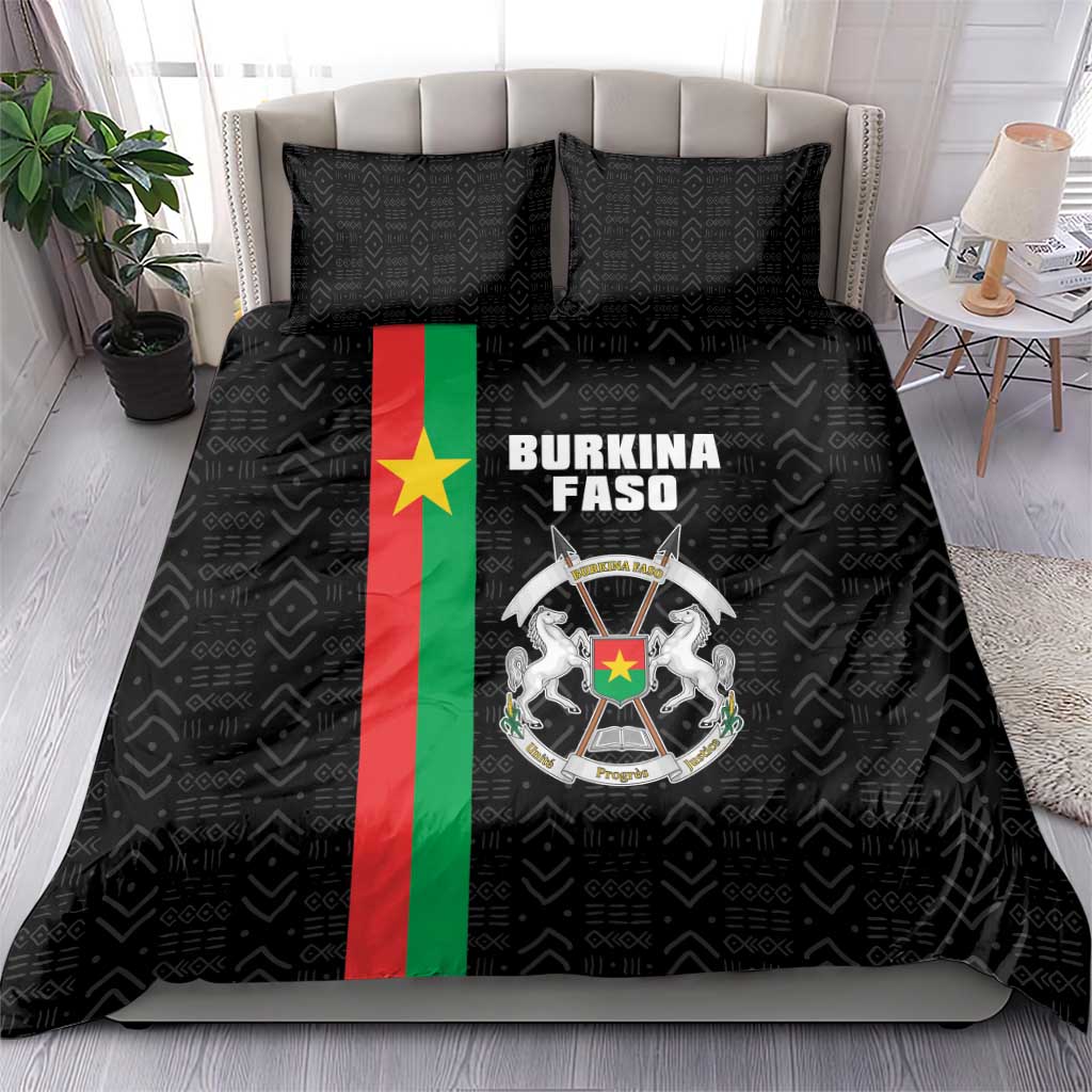 Burkina Faso Striped Bedding Set African Mud Cloth Pattern - Black - Wonder Print Shop